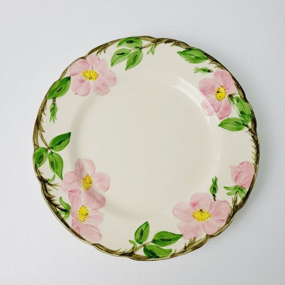 Franciscan Desert Rose DINNER Plate c.1977-79 Pink Floral Hand Painted Embossed - Picture 2 of 8